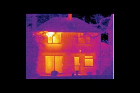 Thermal image of typical UK house 